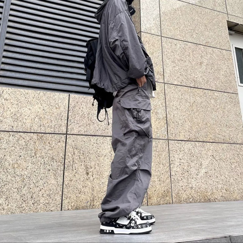 Casual loose trend ins fashion brand pants New style American style overalls men's summer functional high street
