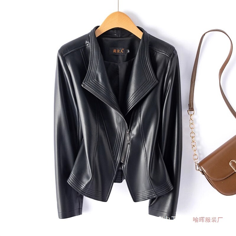 2026 New Women's Leather Jacket for Spring and Autumn, Plus Size, Petite, New Slim-Fit Women's Coat, In-Stock Direct Shipping, No Returns 2026 New Women's Leather Jacket for Spring and Autumn, Plus Size, Petite, New Slim-Fit Women's Coat, In-Stock Direct Shipping, No Returns