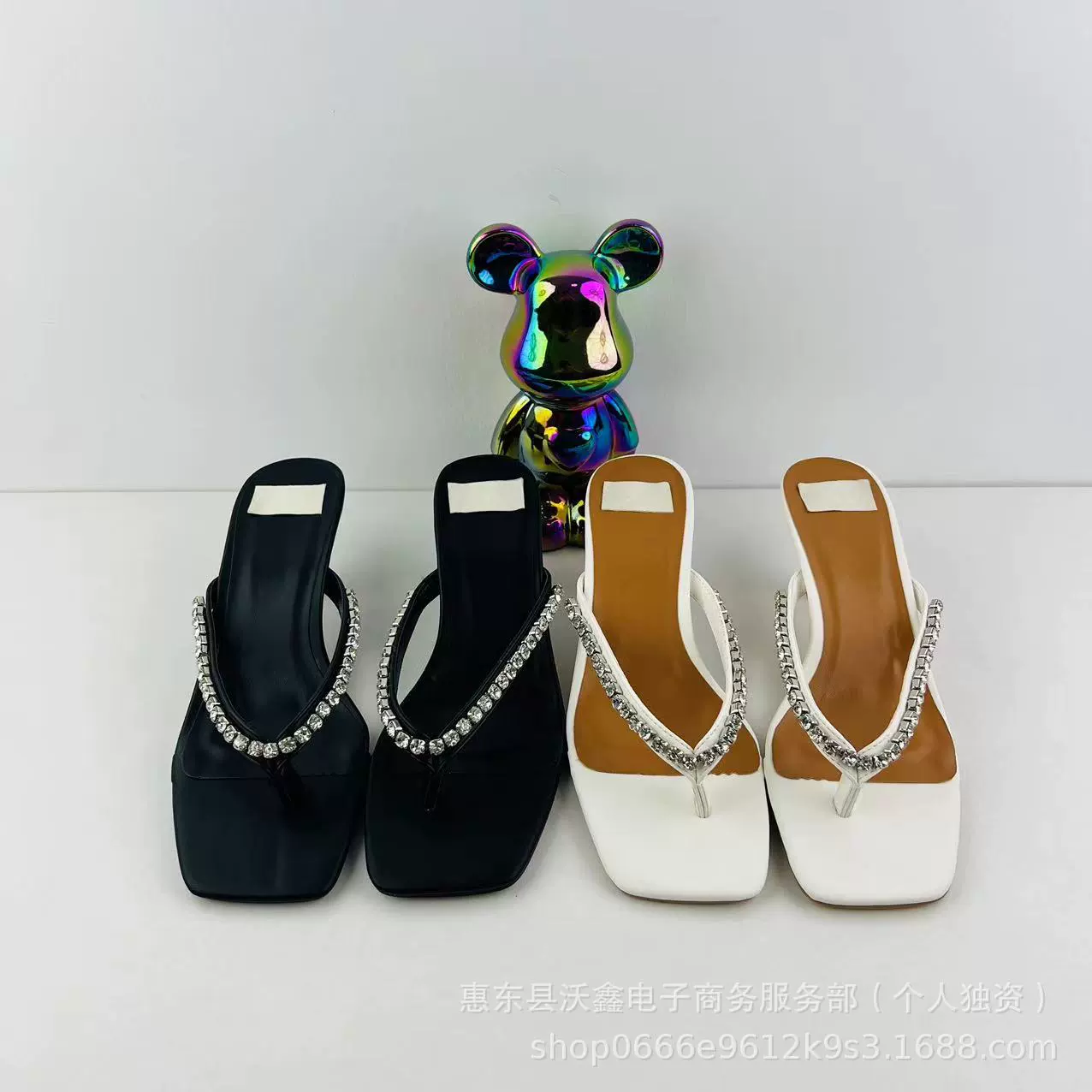 Woxin ZA Летние новые женские туфли черные водяные бриллианты