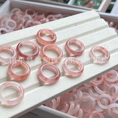 ナチュラルゴールドシルク翡翠リング桃の花リングリトル天山翡翠ハンドヘルドランニングリングライブ排水