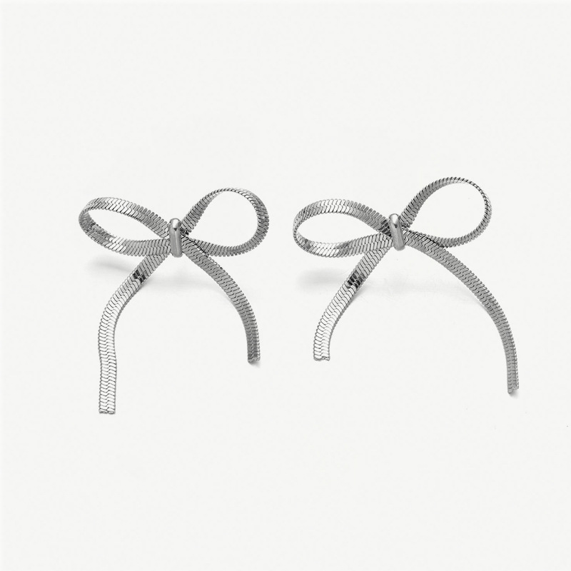 TENA arco de acero inoxidable nicho pernos de orejas bordas simple temperamento de moda alta joyas de orejas 2025 nuevo