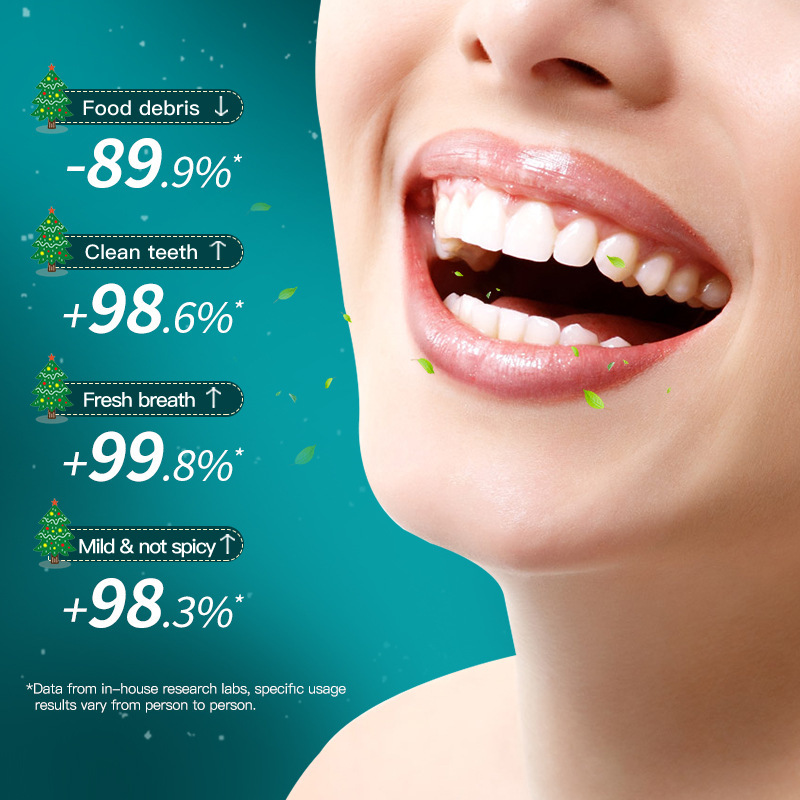 Inglés completo Sadoer Navidad probióticos limón verde menta enjuague bucal limpio oral desechable comercio exterior transfronterizo image 4