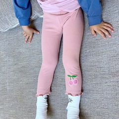 Thick-cotton leggings for girls, 2024 spring and autumn casual pants, Korean style, stylish and versatile, suitable for wearing outside, pure cotton girls' pants
