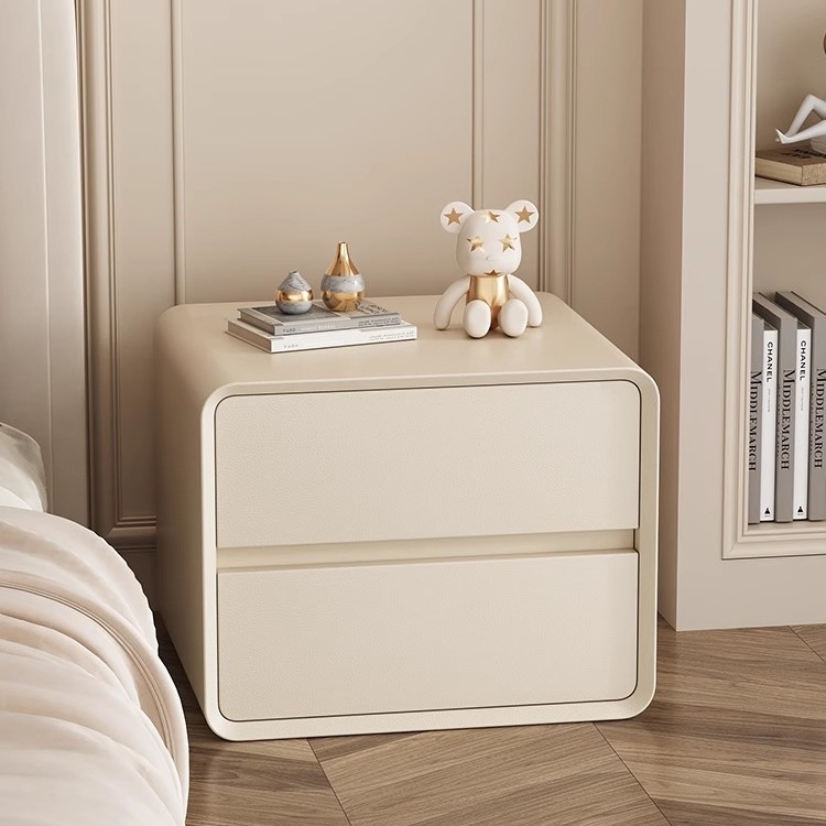 Solid Wood Bedside Table 2025 New Style Simple Modern Small Light Luxury Cream Style Bedroom Home Bedside Table