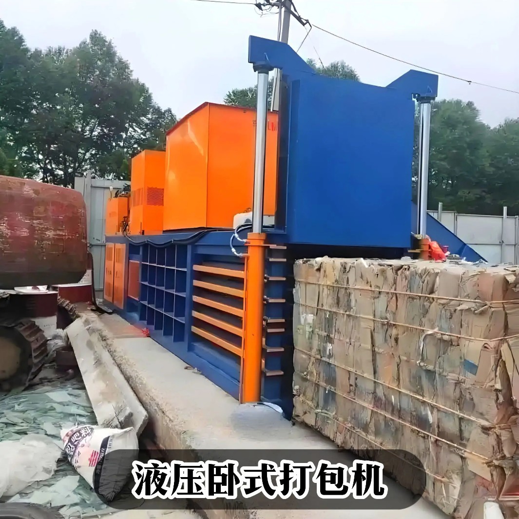 废纸废品易拉罐打包设备 液压卧式废纸废品打包机 全自动液压打包