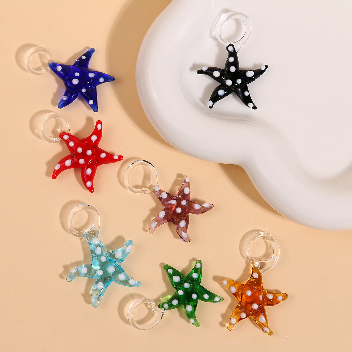 12g Weight Pendant Jewelry Making Type 35*30mm Jewelry Making Size DIY Jewelry Accessories Classification 1 Piece Quantity Glass Material Starfish Pattern IG Style Style 1 Piece 35*30mm Glass Starfish DIY Jewelry Accessories Pendant 4