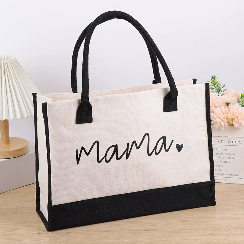Большая модная льняная Tote-сумка — большая белая shopper-сумка