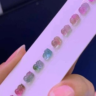 Natural Macaron tourmaline brave blue mint green rupee red can be inlaid bracelet diy matching