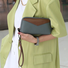 時尚拼色氣質款女式收納包TOGO牛皮手拎包大容量多格手坽真皮手包