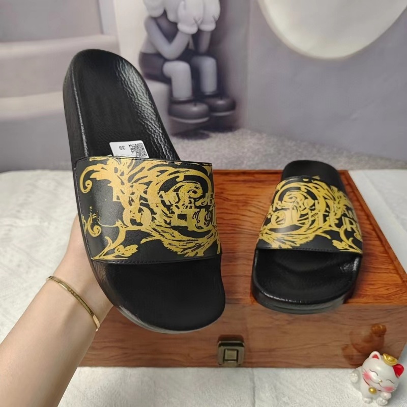 东南亚泰国尼日利亚高品质拖鞋2024新款字母印花情侣款一字拖跨境