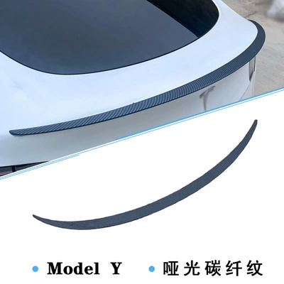 Fixed wind wing Original Style Rear Wing Modification - 21-24-model-y-p-version-same-rear-wing-matte-carbon-fiber-pattern