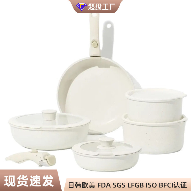 オーダーメイド工場クロスボーダー専用麦飯石高颜値煮込み蒸し焼き一体電磁炉フライパン煮込みミルク鍋|undefined