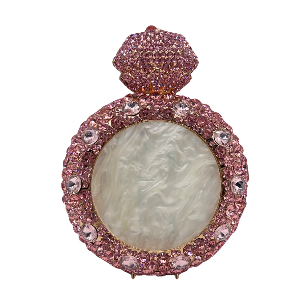 Clutch bag nueva botella de perfume transfronteriza bolsas de cena de diamantes, conchas de diamantes llenas de bolsas de mano de mujeres