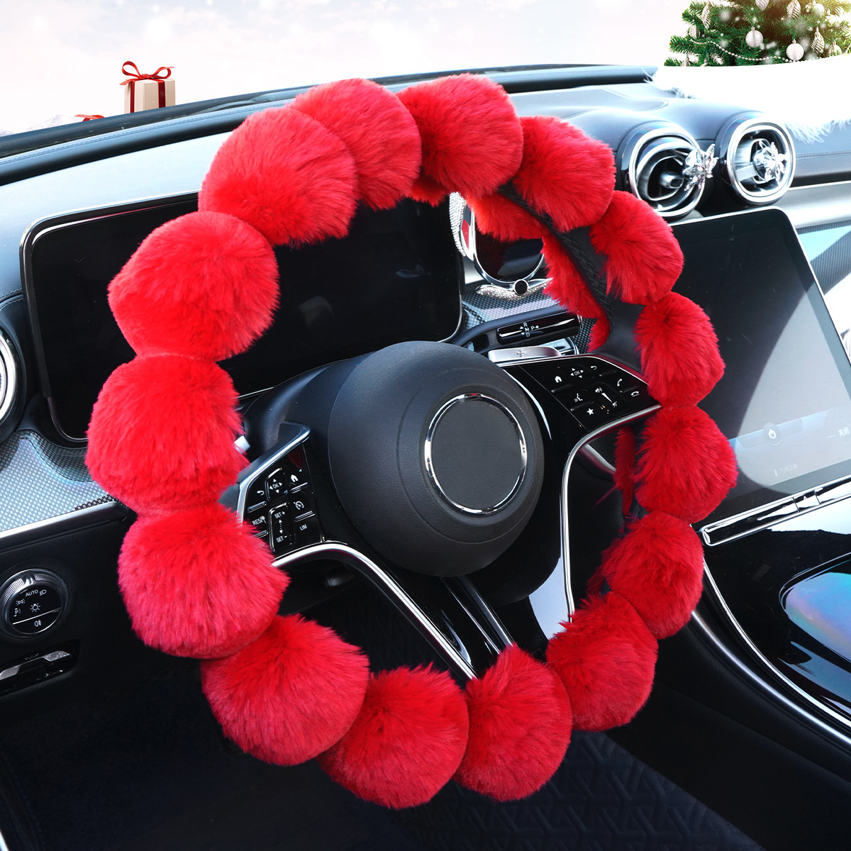 Car Steering Wheel Cover Winter Plush Cross-Border Foreign Trade Hot-Selling Decorative Non-Slip Warm Cute All-Season Universal Handle Cover