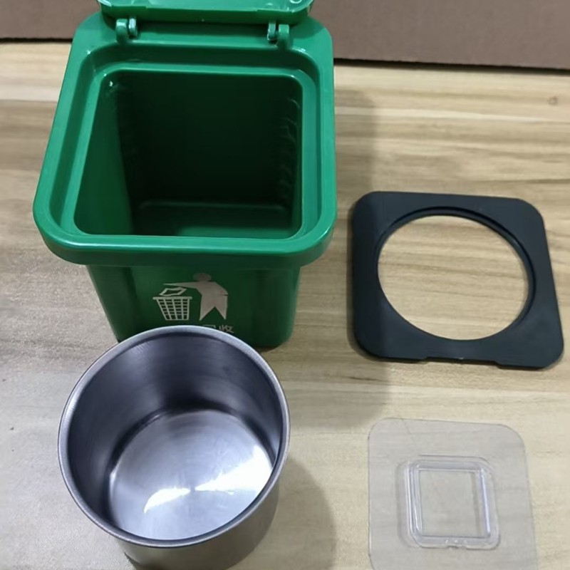 创意壁挂式垃圾桶烟灰缸收纳盒不锈钢内胆带盖防飞灰卫生间烟灰缸|undefined