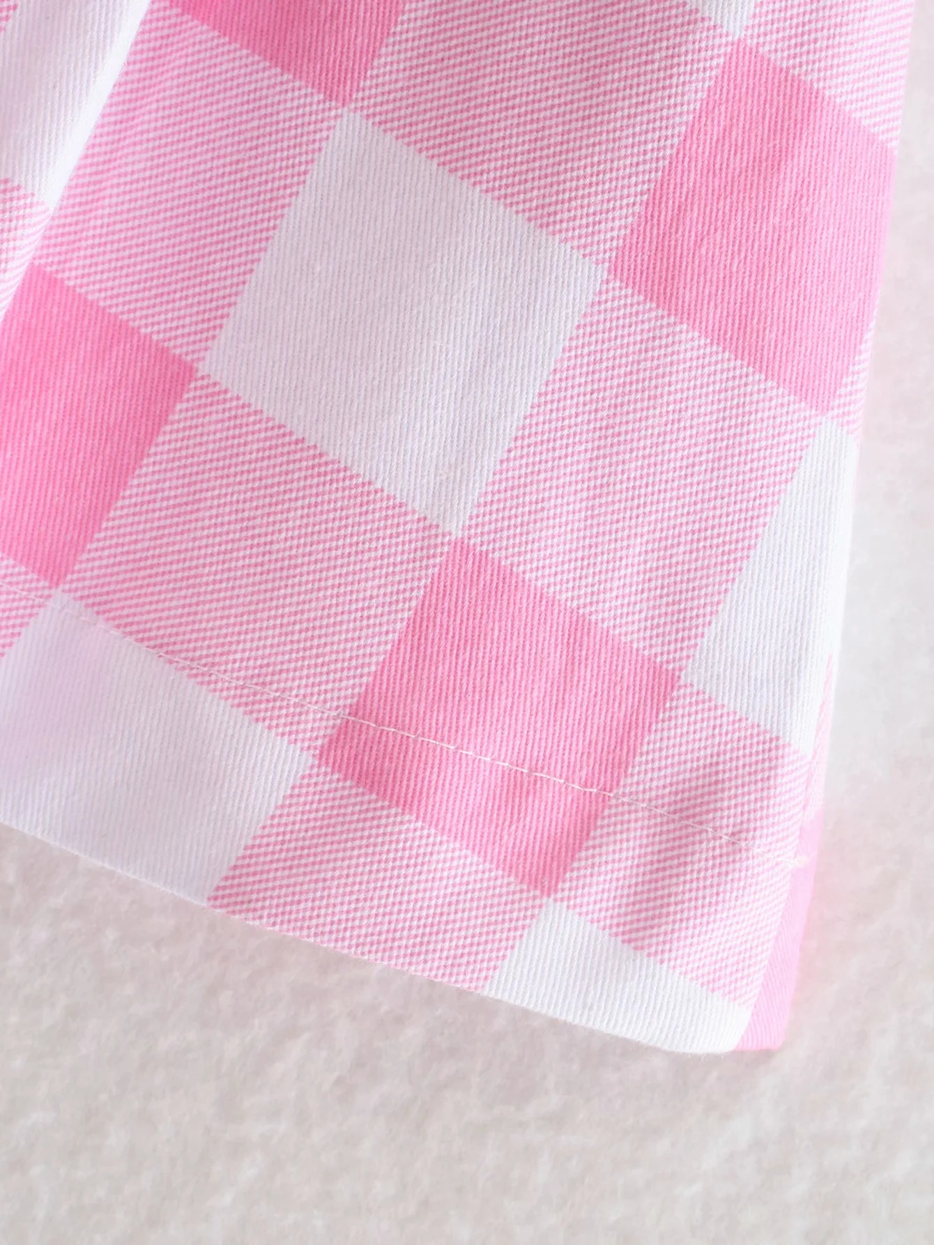 pink plaid A-line skirt NSAC63452