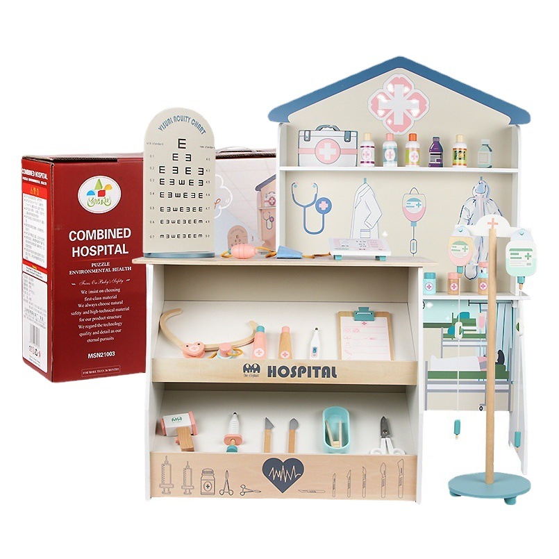 Simulación para niños vehículo médico herramienta caja médica enfermera inyección simulación equipo médico cochecito jugar casa juguete traje