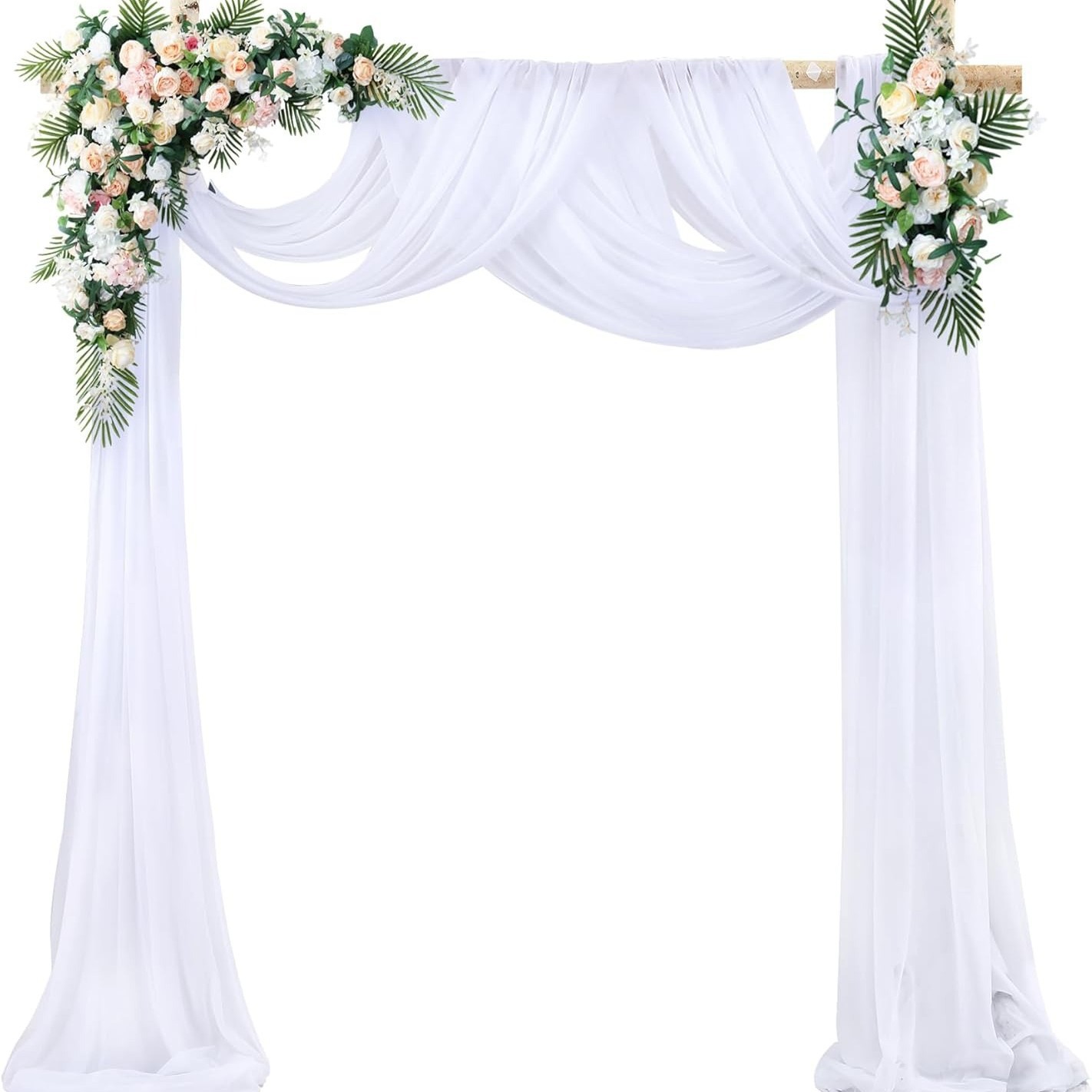 Velo de arco para boda, cortina de boda, velo de belleza, decoración para eventos al aire libre, camino de mesa, estilo europeo con perlas