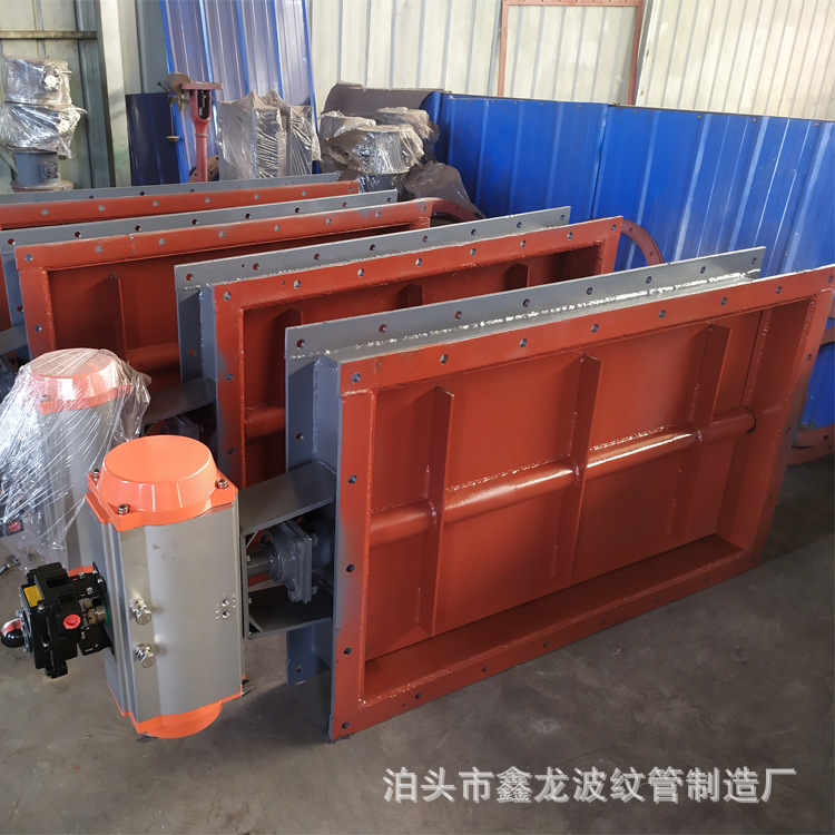 催化燃烧管道气动风门 矩形气动执行器调风阀 气动通风蝶阀