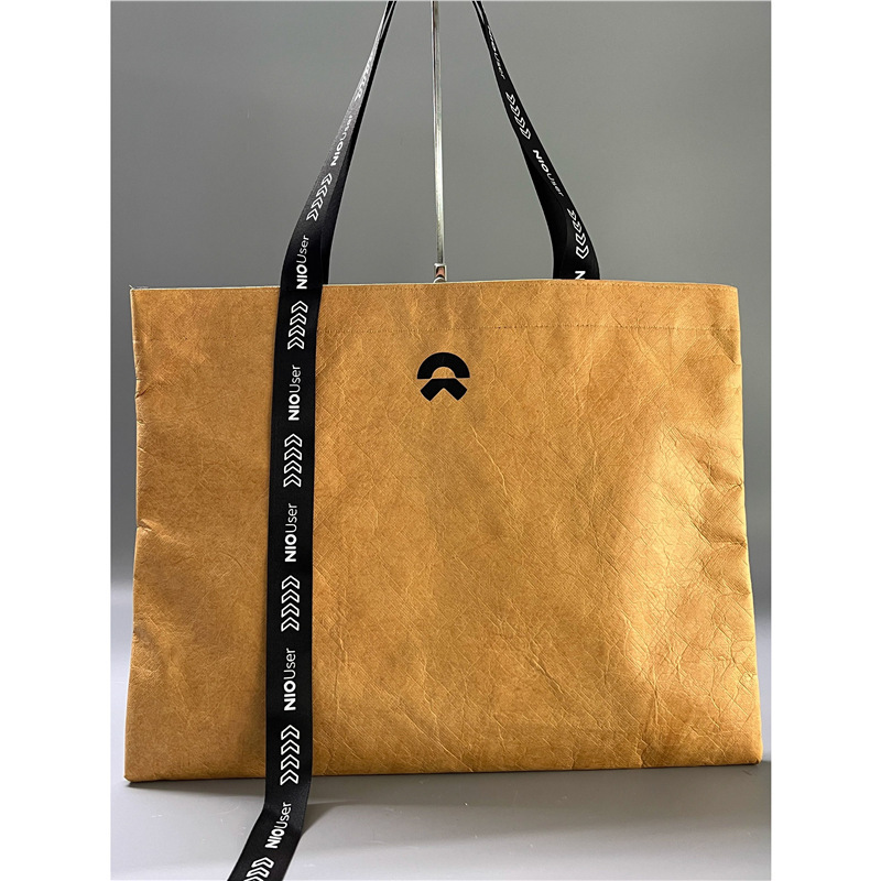 杜邦纸袋定 制印logo蔚来汽车托特包耐磨防水帆布购物袋订 做卡通