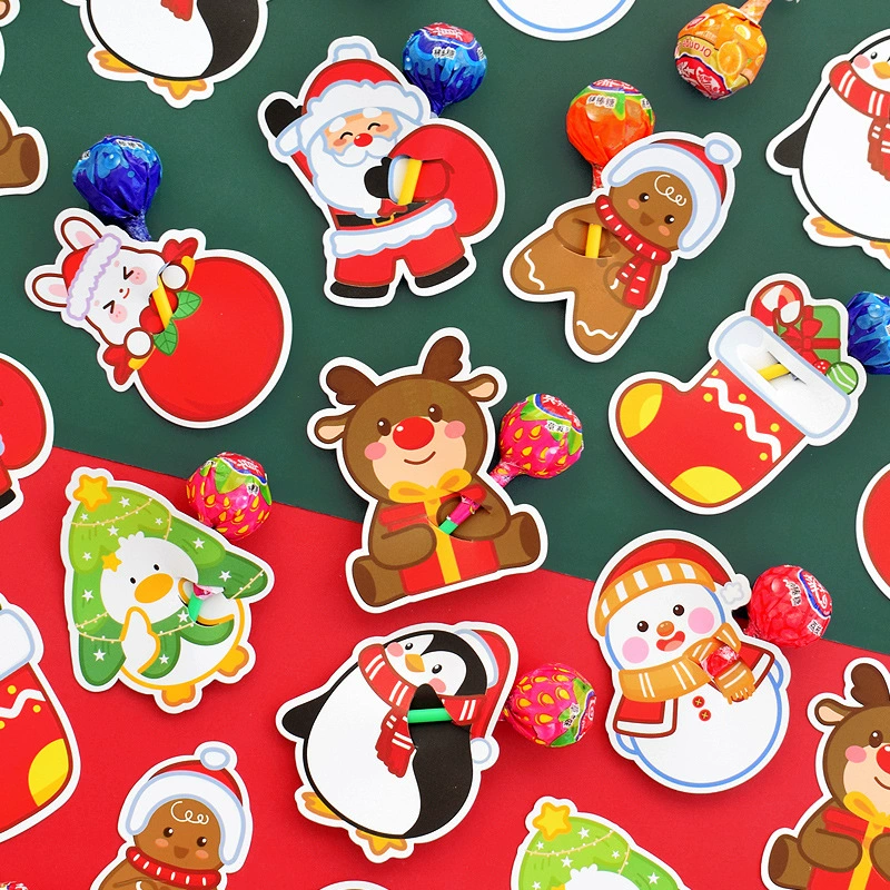 С Рождеством Христовым леденец карта очаровательный мультфильм Рождественский Снеговик Конфета декоративная карта детский сад студенческий подарок