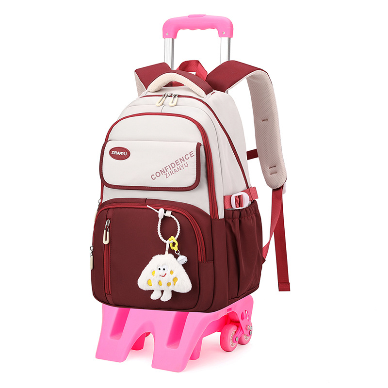 Peces naturales, mochila de tirón para estudiantes de secundaria de tres a seis grados, mochila de hombro de gran capacidad para escalar escaleras