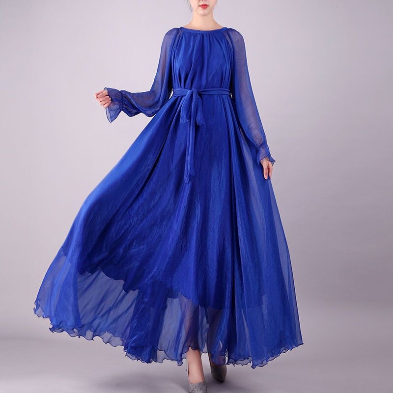 New 2025 Large Size Fairy Vacation Oversized Beach Skirt Women's Ankle Length Skirt Pearl Chiffon Dress Summer New 2025 Large Size Fairy Vacation Oversized Beach Skirt Women's Ankle Length Skirt Pearl Chiffon Dress Summer