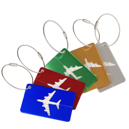 Aluminum alloy luggage tag check-in metal suitcase baggage flight transfer hanger tag factory