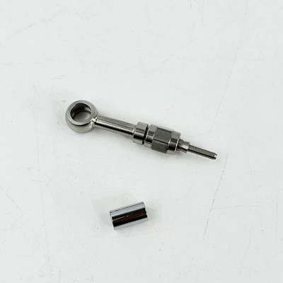 M10 0-Degree/28-Degree/90-Degree/90-Degree Extended Nickel-Plated Brake Steel Hose Fish-Eye Fitting Crimped Hydraulic Connector (Other brake systems) - 0-degrees
