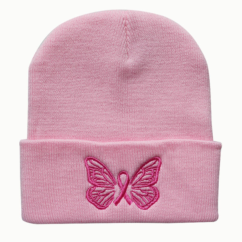 Women's Simple Style Butterfly Embroidery Crimping Wool Cap display picture 4