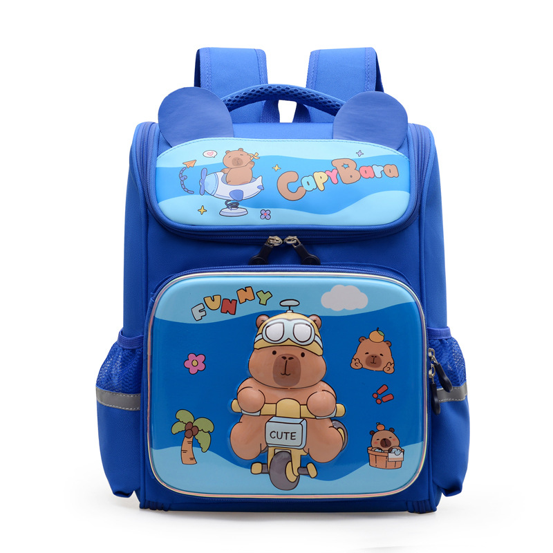 Kapibara mochila infantil de dibujos animados lindas mochila de niñas de grado uno, dos y tres niños mochila ligera