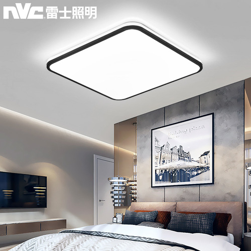 NVC Lighting Nordic ultra-thin LED ceiling lamp simple modern living room lamp rectangular bedroom lamp lighting set