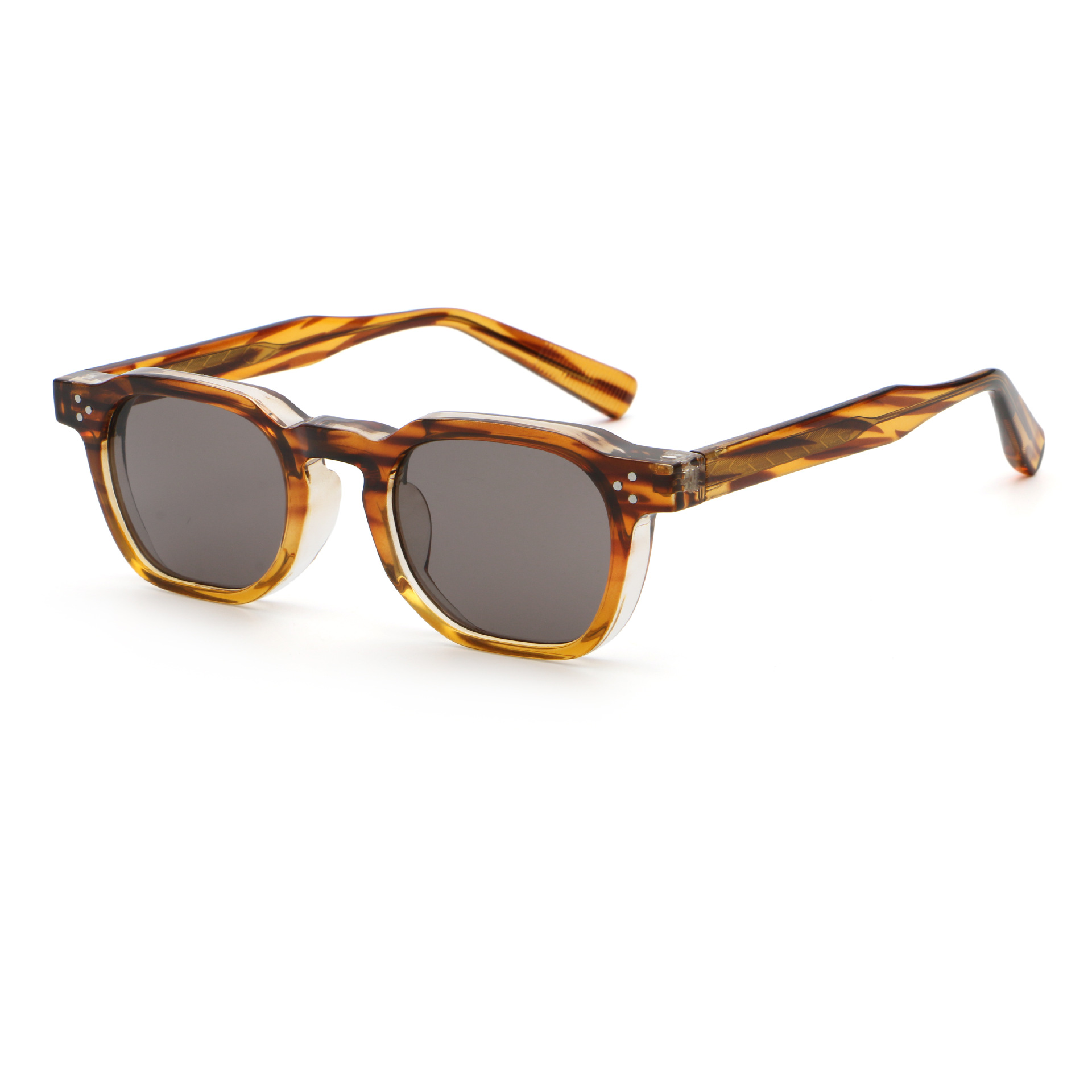 C11 갈색 콩 꽃 & 노란색 프레임/보라색 회색 조각