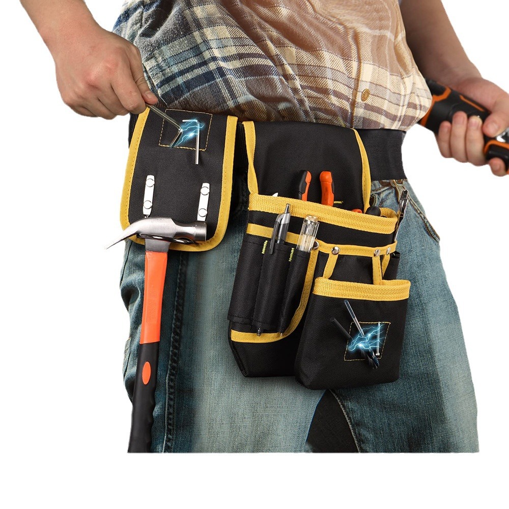 跨境热销多功能可调节多口袋强磁维修工具包腰带工具收纳腰带腰袋
