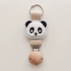 Apricot color (with a hole wooden cap) flat [black and white] panda