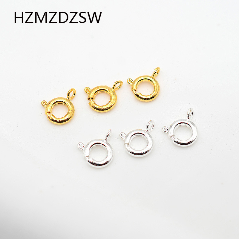 High color retention pure copper plated spring buckle O-shaped buckle diy jewelry accessories copper lock buckle round bracelet finishing connection round buckle
