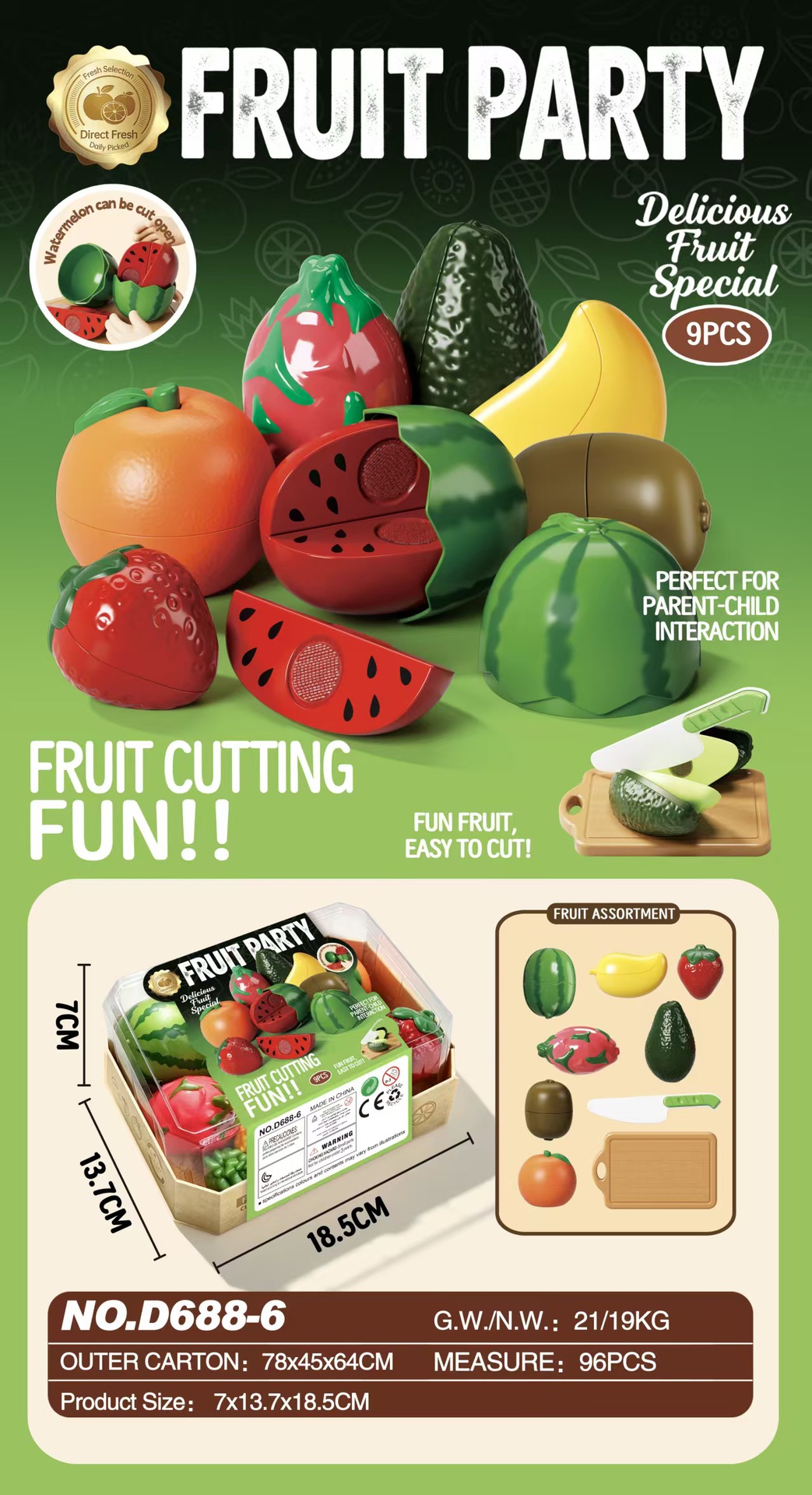 Comercio exterior para niños simulación de alimentos Durian manzana sandía plátano juego de frutas y verduras cortadas juguetes caseros