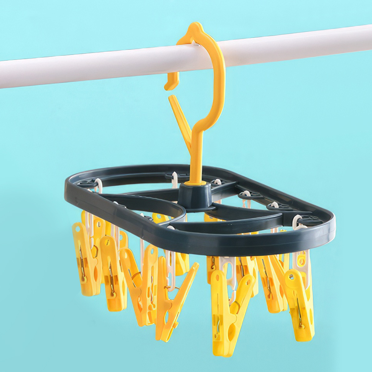 12 클립 파란색과 노란색