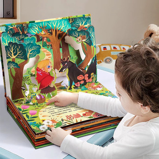 Grimm's Fairy Tales Three-Dimensional Theater Children's 3D Three-Dimensional Flip Book Kindergarten Picture Book Fairy Tale Storybook Children's Gift