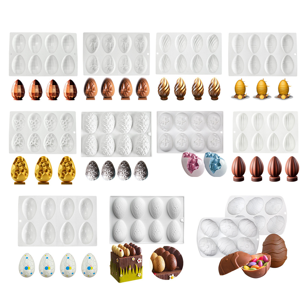 Exquisito huevo de Pascua molde de silicona tridimensional huevo único molde de chocolate golpe música para hornear molde de pastel