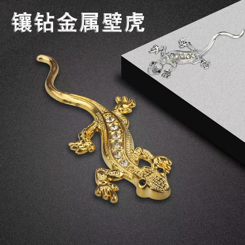 Трансграничная металлическая наклейка геккона автомобиля 3D багажник задняя наклейка автомобиля