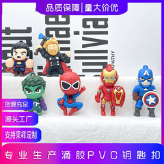 漫威系列钥匙扣挂件公仔蜘蛛侠钢铁侠复仇者联盟盲盒卡通软胶挂件