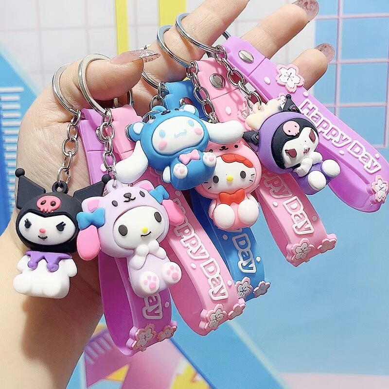 Sanrio Keychain Doll Pendant Car Keychain Accessories Women's Bag Accessories Small Pendant Wholesale Melody