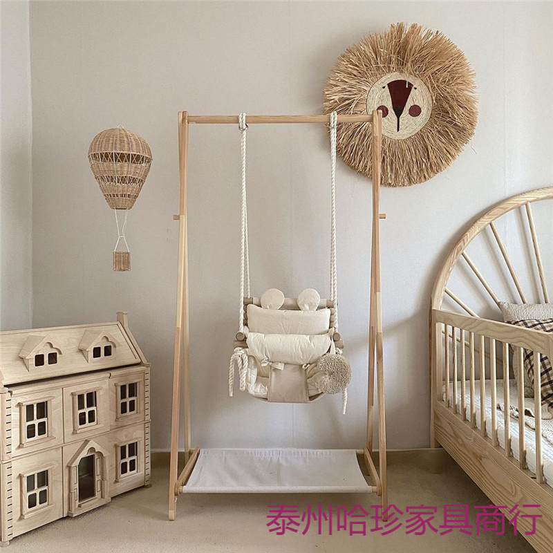 ins风韩国婴幼儿家用室内吊椅哄娃神器小型吊篮布摇椅儿童荡秋千