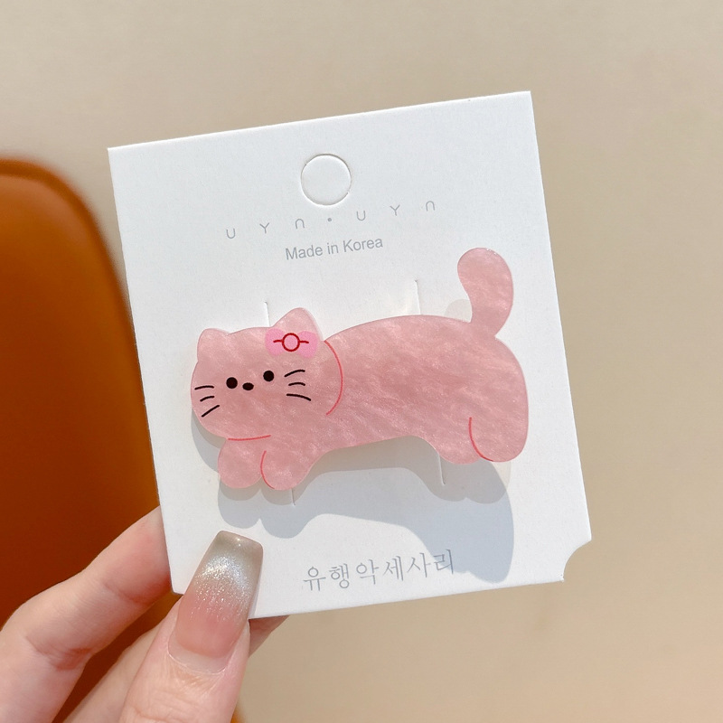 Clipper de cabello de perro manchado fresco dulce lindo animal caricatura gato no daña el cabello lateral fijado cabello de mujer