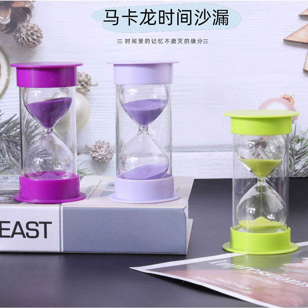 Wholesale creative macaron plastic drop-proof hourglass gift toothbrush small hourglass timer student desktop ornament