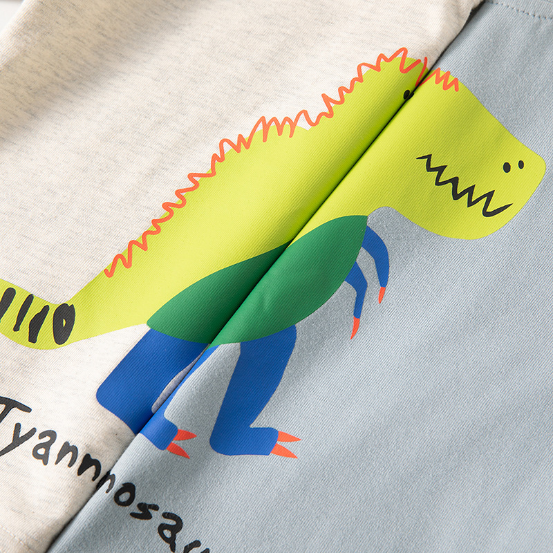 Fuente transfronteriza de ropa infantil mangas largas camisetas de diseño de dinosaurios tendencia camisetas de base para niños ropa de comercio exterior al por mayor
