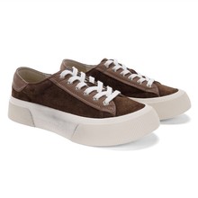 SGIRL TWTW2025年秋季新款真皮头层牛皮圆头系带平底休闲板鞋女鞋