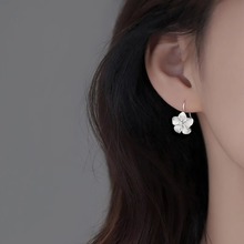 韩版小众花朵耳环女时尚个性简约轻奢百搭高级感925纯银针耳饰潮