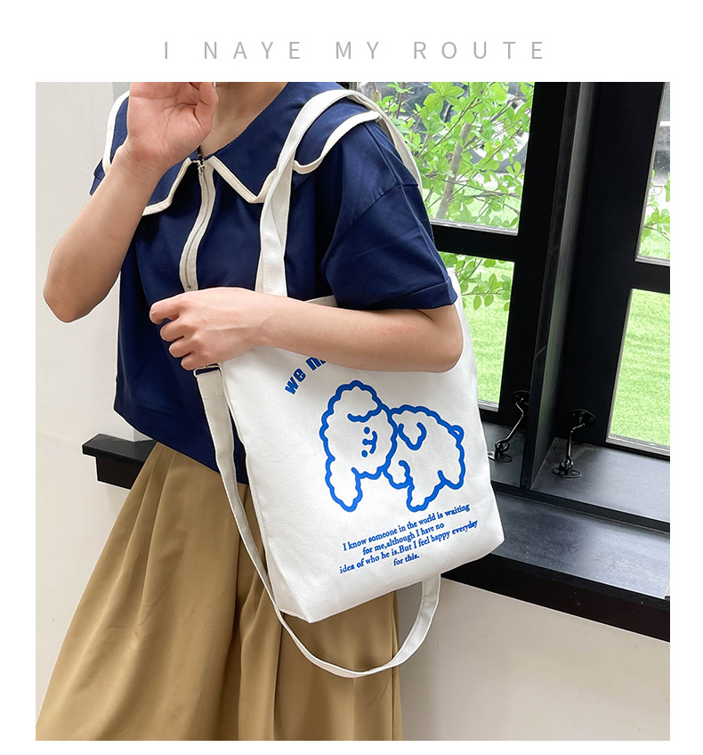 New fashionable and cute canvas bag, simple and large-capacity tote bag, casual and versatile single-shoulder crossbody bag, Douyin consignment full figure